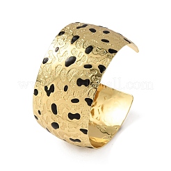 Hammered Brass Enamel Cuff Bangles&nbsp;BJEW-A163-05G