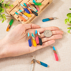 20Pcs 10 Styles Resin & Walnut Wood Big Pendants&nbsp;BT-TAC0013-02