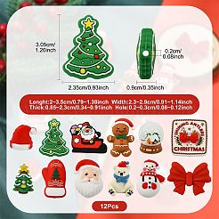 12Pcs 12 Styles Christmas Silicone Beads&nbsp;SIL-FS0001-38