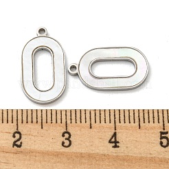 304 Stainless Steel Pave Shell Pendants&nbsp;STAS-L022-206P