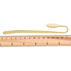 Flat Round  Iron Stamping Blank Swan Neck Bookmark Findings&nbsp;AJEW-B032-01C-G