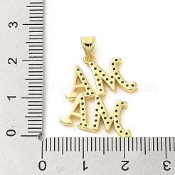 Brass Micro Pave Clear Cubic Zirconia Pendants&nbsp;FIND-Z041-11D