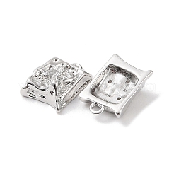 Brass Micro Pave Clear Cubic Zirconia Pendants&nbsp;KK-G491-19P