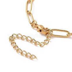 PVD Vacuum Plating 304 Stainless Steel Paper Chain Bracelet for Men Women&nbsp;BJEW-E031-13G-01
