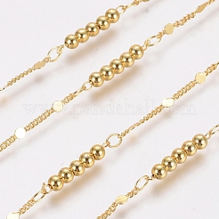 Brass Handmade Beaded Chains&nbsp;CHC-G006-07G