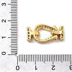 Brass Micro Pave Clear Cubic Zirconia Fold Over Clasps&nbsp;KK-C075-31G
