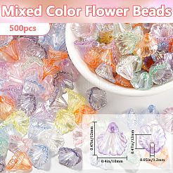 500Pcs Transparent Acrylic Bead Caps&nbsp;TACR-SP0001-06