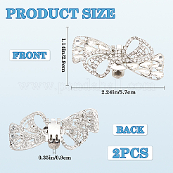 2Pcs Bowknot Alloy Rhinestone Shoe Decorations&nbsp;FIND-CP0002-28B