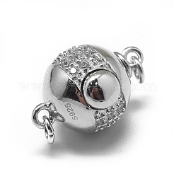 Rhodium Plated 925 Sterling Silver Box Clasps&nbsp;STER-L057-008C