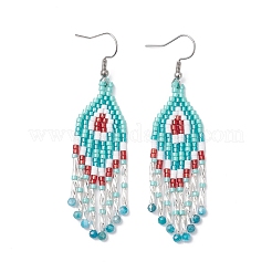 Natural Magnesite Rhombus Dangle Earrings&nbsp;EJEW-MZ00567-03