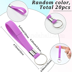 20Pcs Resin Belt with Iron Ring Keychains&nbsp;KEYC-SC0001-84