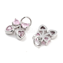 Brass Micro Pave Cubic Zirconia Pendants&nbsp;KK-P271-04P-A