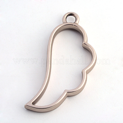 Matte Style Rack Plating Alloy Wing Open Back Bezel Pendants&nbsp;LS-PALLOY-S047-27A-FF