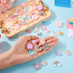 46Pcs 23 Styles Opaque & Transparent Resin Pendants&nbsp;RESI-TA0001-57