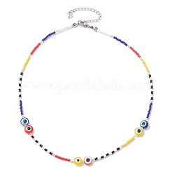 Resin Evil Eye & Glass Seed Beaded Jewelry Set&nbsp;SJEW-MZ00002