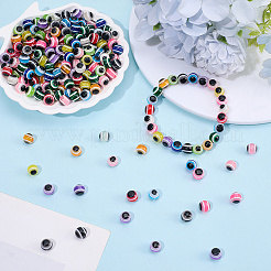 240Pcs 12 Colors Evil Eye Resin Beads&nbsp;RESI-PA0001-09