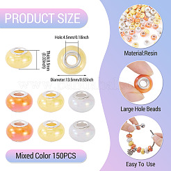 150Pcs Opaque Resin European Beads&nbsp;RESI-TA0004-61A