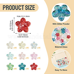 135Pcs 9 Colors Baking Paint Transparent Glass Beads&nbsp;DGLA-TA0001-59