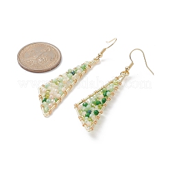 Glass Beaded Triangle Dangle Earrings&nbsp;EJEW-JE05255