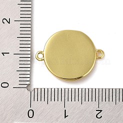 Rack Plating Brass Flat Round Connector Charms&nbsp;KK-P261-04G