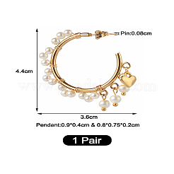 Glass Pearl Beads Stud Earrings&nbsp;X1-EJEW-TA00003