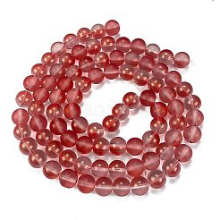 Frosted Transparent Glass Bead Strands&nbsp;GLAA-P065-10mm-06