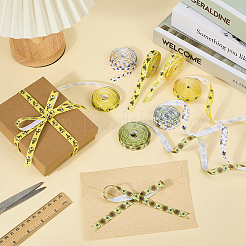 7 Rolls 7 Styles Polyester Bees Printed Grosgrain Ribbons Set&nbsp;SRIB-CY0001-02A