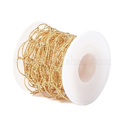 Ion Plating(IP) 304 Stainless Steel Textured Horse Eye Link Chains&nbsp;CHS-I020-01A-G