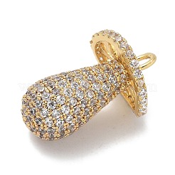 Rack Plating Brass Micro Pave Clear Cubic Zirconia Pendants&nbsp;KK-L224-001G