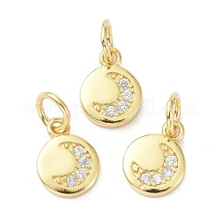 Brass Micro Pave Cubic Zirconia Charms&nbsp;ZIRC-C022-23G