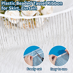 1.8 Yards Glass Beads Fringe Tassel Lace Trim Ribbon&nbsp;OCOR-OC0001-70C