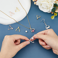8Pcs 4 Colors Rack Plating Brass Micro Pave Cubic Zirconia Ice Pick Pinch Bails&nbsp;KK-FH0006-29