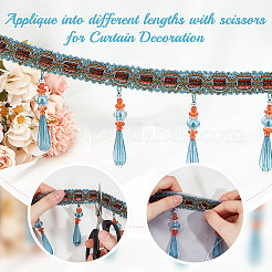 12M Polyester Fringe Lace Trims&nbsp;SRIB-WH0026-26B
