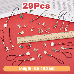 Christmas Theme Alloy Enamel Mobile Straps&nbsp;HJEW-AB00092