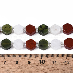 Natural Canada Jade & Red Jasper & Rainbow Moonstone Beads Strands&nbsp;G-T144-17A-01