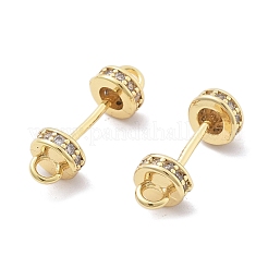 Brass Micro Pave Clear Cubic Zirconia Connector Charms&nbsp;KK-B134-43G