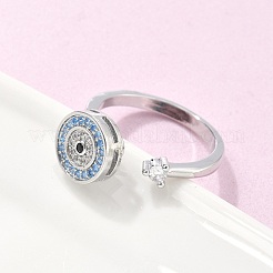 Rotatable Open Ring with Cubic Zirconia&nbsp;RJEW-Q776-02P-01