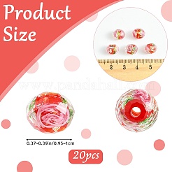20Pcs Handmade Foil Lampwork Beads&nbsp;FOIL-SZ0001-03B