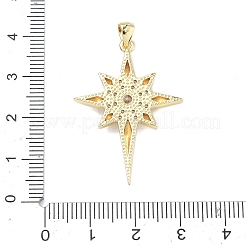 Brass Micro Pave Clear Cubic Zirconia Pendants&nbsp;KK-C251-14G