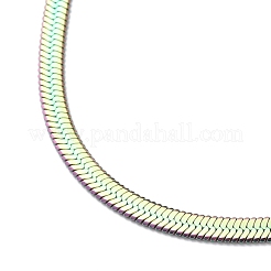 304 Stainless Steel Flat Snake Chain Necklace for Men Women&nbsp;NJEW-E093-02MC-03