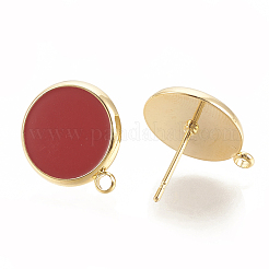 Brass Stud Earring Findings&nbsp;KK-S345-270B-G