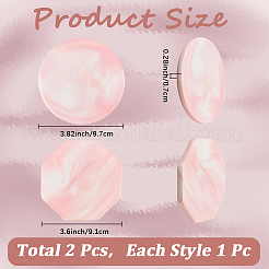 2Pcs 2 Styles Marble Pattern Porcelain Cup Coasters&nbsp;AJEW-CP0009-18C