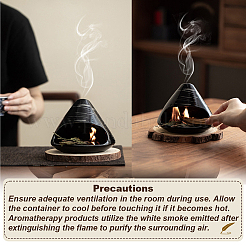 Cone-Shaped Ceramic Incense Burner Holder&nbsp;DJEW-WH0063-75B
