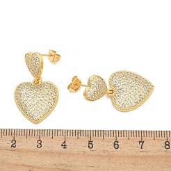 Rack Plating Brass Micro Pave Clear Cubic Zirconia Stud Earrings for Women&nbsp;EJEW-C125-05G