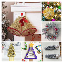 20 Yards 2 Colors Plastic Shiny Tinsel Hanging Garland&nbsp;AJEW-TA0002-16