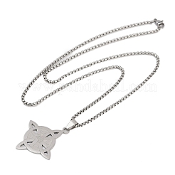 201 Stainless Steel Trinity Knot Wish Knot Pendant Necklaces for Men Women&nbsp;NJEW-K283-36P