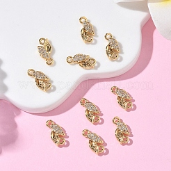 SHEGRACE Brass Micro Pave Clear Cubic Zirconia Connector Charms&nbsp;XGRQ3D518-509G