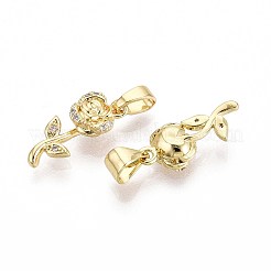 Brass Micro Pave Cubic Zirconia Pendants&nbsp;KK-T071-110G