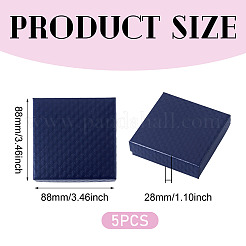 5Pcs Rhombus Textured Cardboard Jewelry Packing Boxes with Sponge Inside&nbsp;CBOX-TA0001-18C