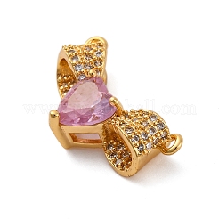 Brass Micro Pave Cubic Zirconia Pendants&nbsp;KK-V009-25G